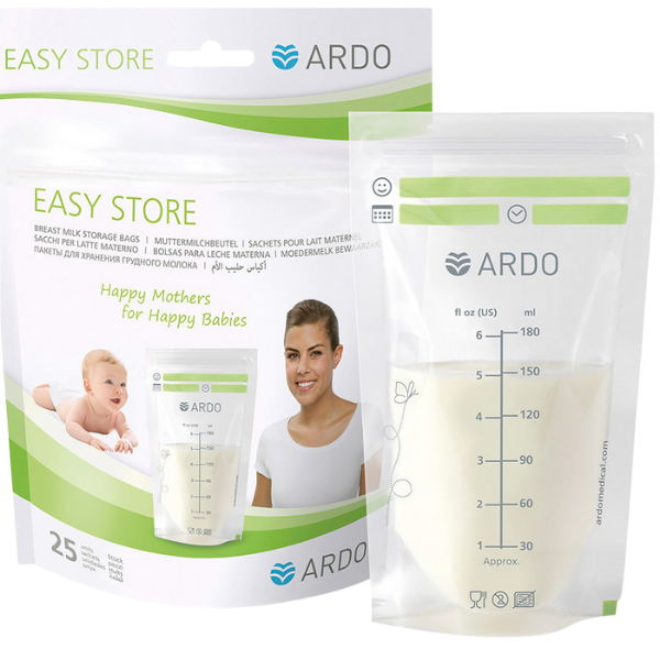 Ardo Easy Breast Milk Storage Bag, Pack Of 25 | Store Breast Milk Up To 12 Months In The Freezer | Odorless, Tasteless And Leak Protection