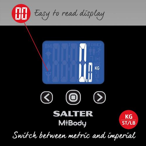 Salter Mibody Digital Analyzer Bathroom Scale | 9159 Bk3r | Black