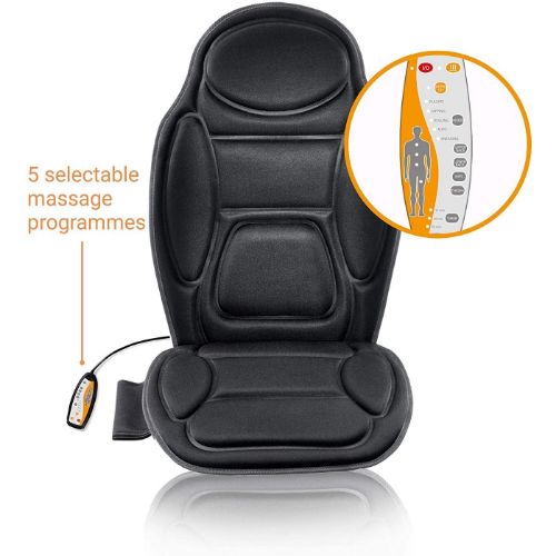 Medisana Massage Cushion Vibration Car Seat Massager | Full Back Neck And Shoulder Massager For Pain Relief With Kneading & Seat Vibration