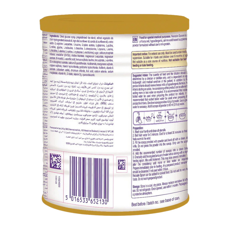 Nutricia Neocate Spoon Amino Acid Supplement |  Hypoallergenic Powder Based Formula | 6 Months+ | 400g