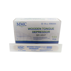 MMC Wooden Professional Sterile Single Use Tongue Depressors For Adult (Box Of 100pcs)